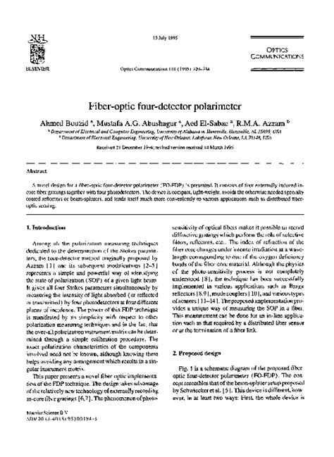 four-detector photo-polarimeter|Fiber.